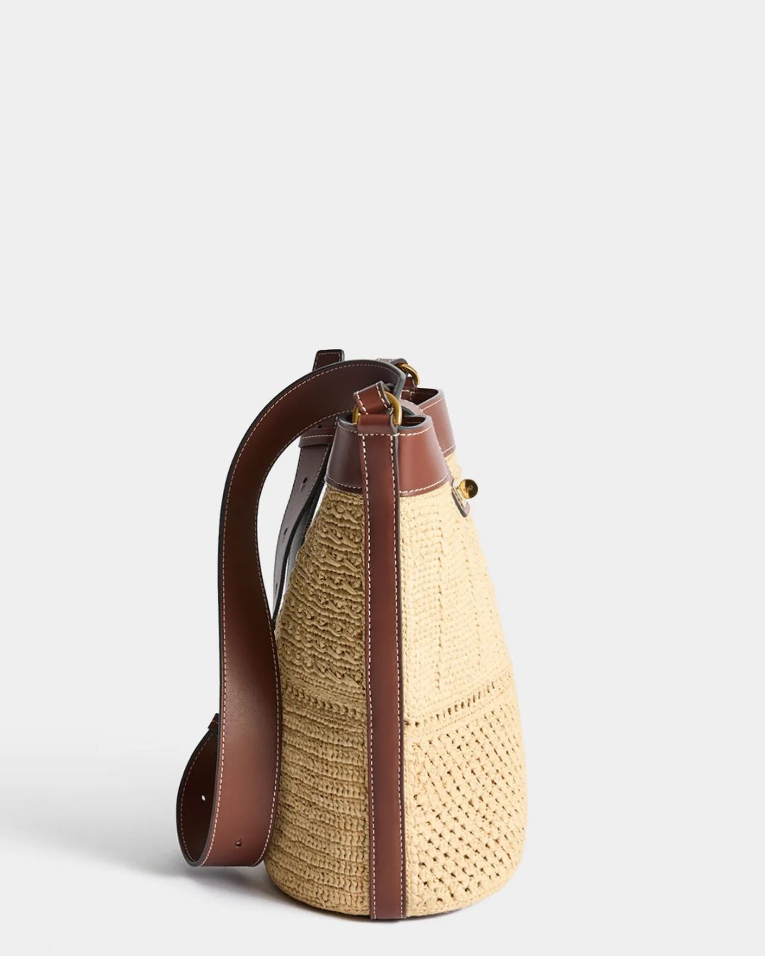 Anya Hindmarch Patchwork Raffia Bucket - Natural