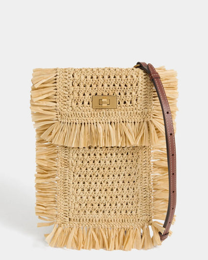 Anya Hindmarch Phone Pouch in Raffia