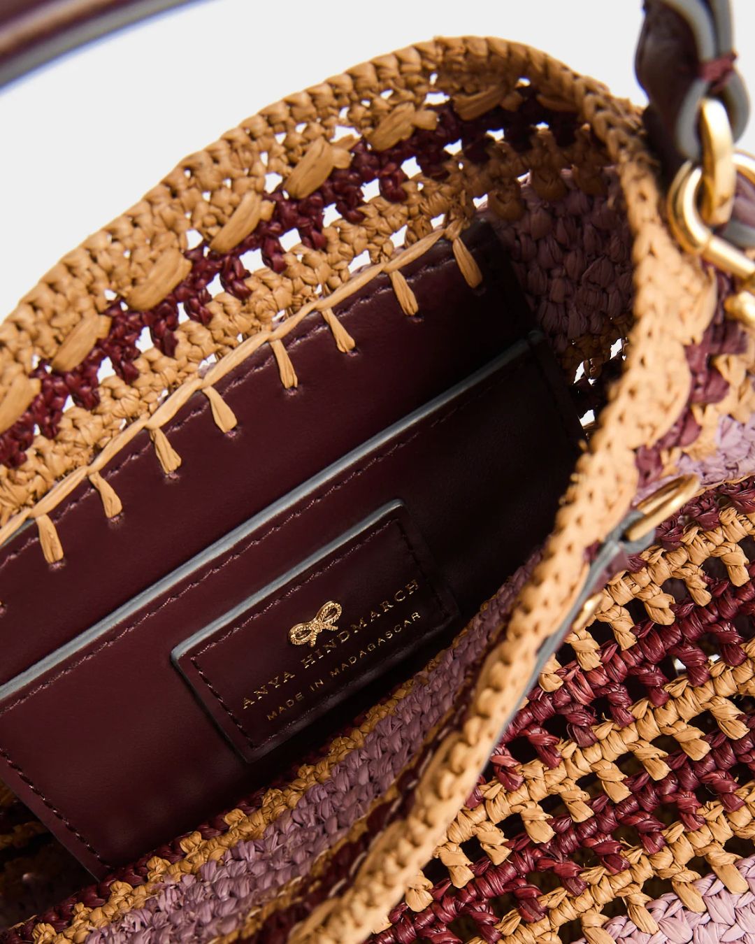 Anya Hindmarch Raffia Cross Body Stripe - Iris