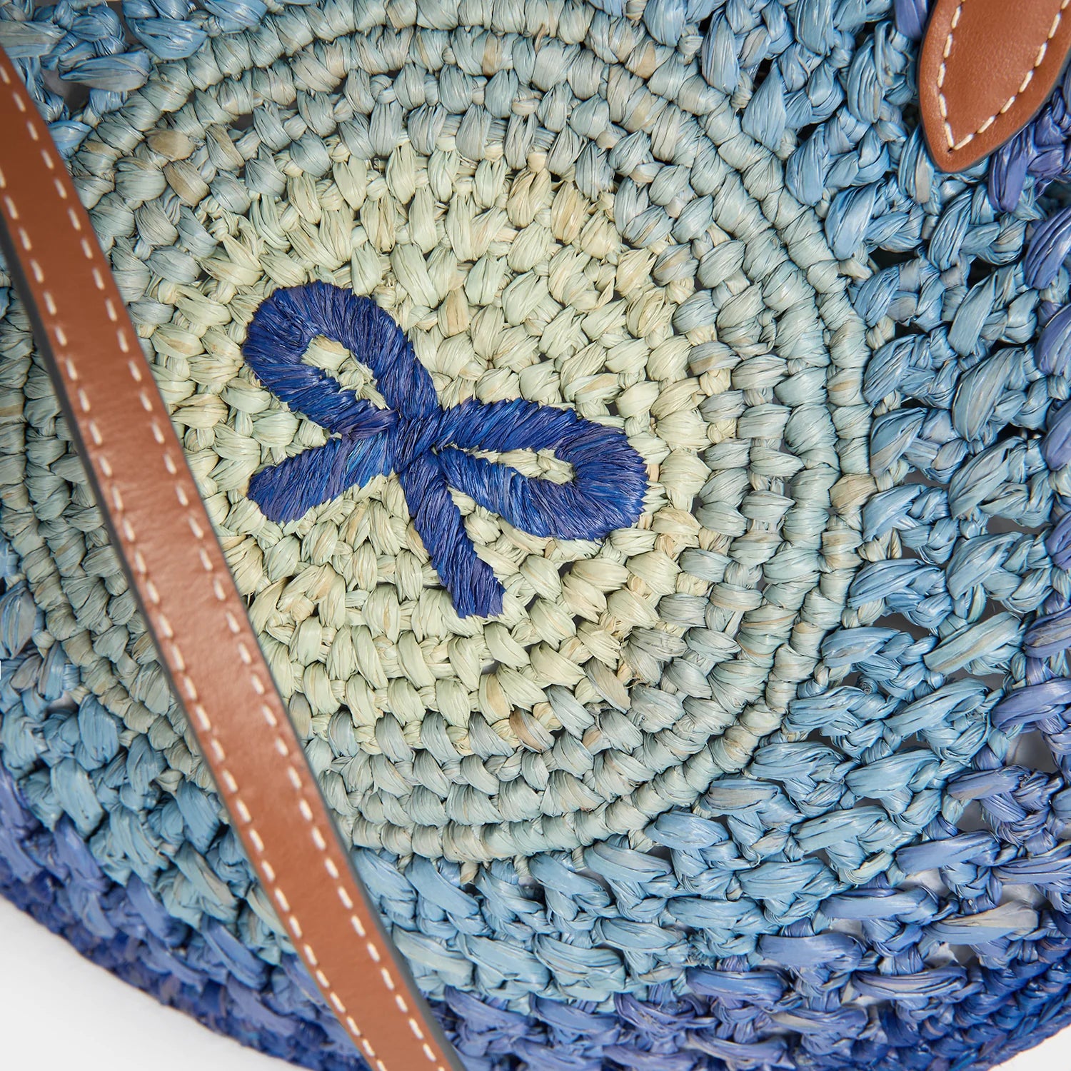 Anya Hindmarch Small Round Bow Raffia Tote in Monday