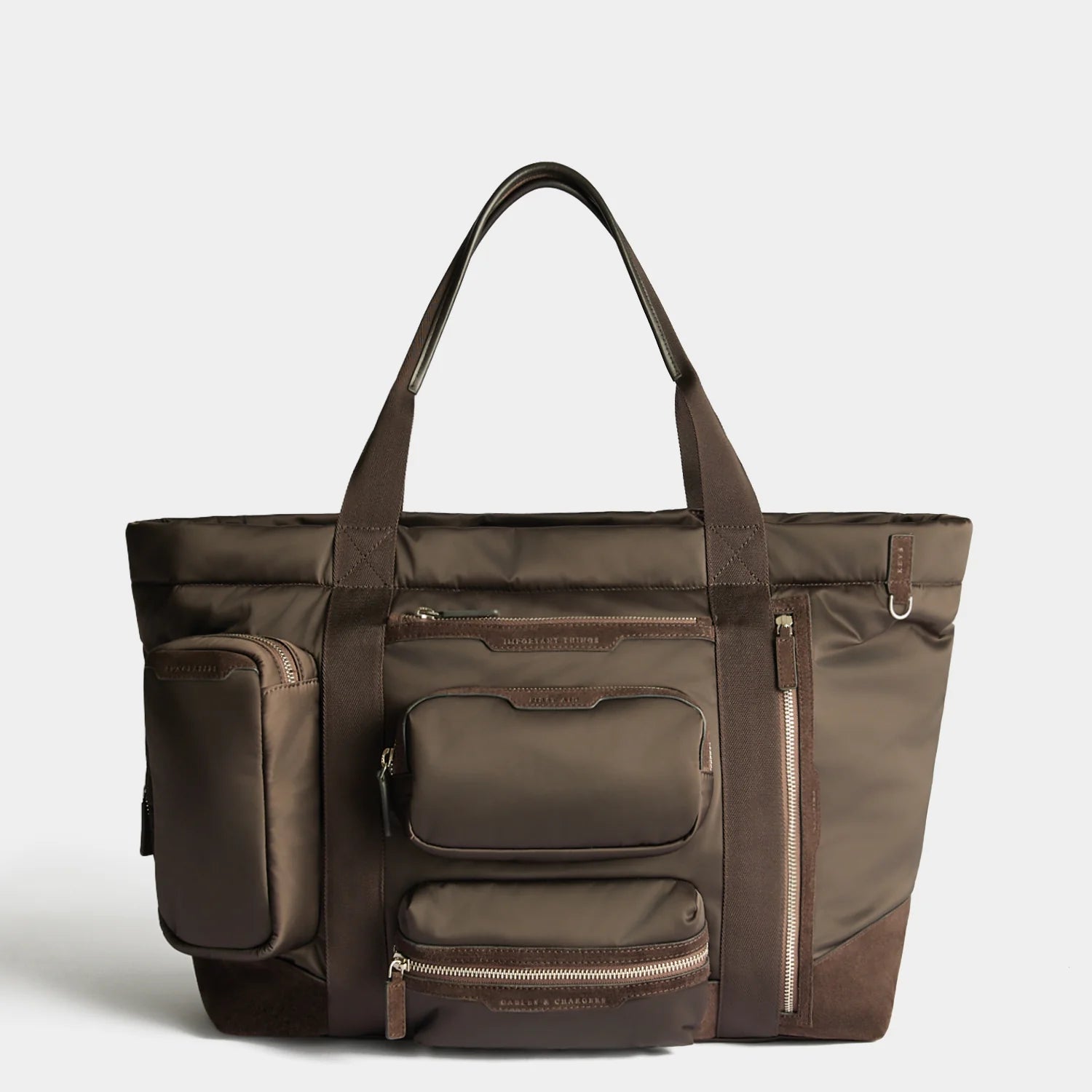 Anya Hindmarch Travel Tote Recycled Padded Satin - Chocolate