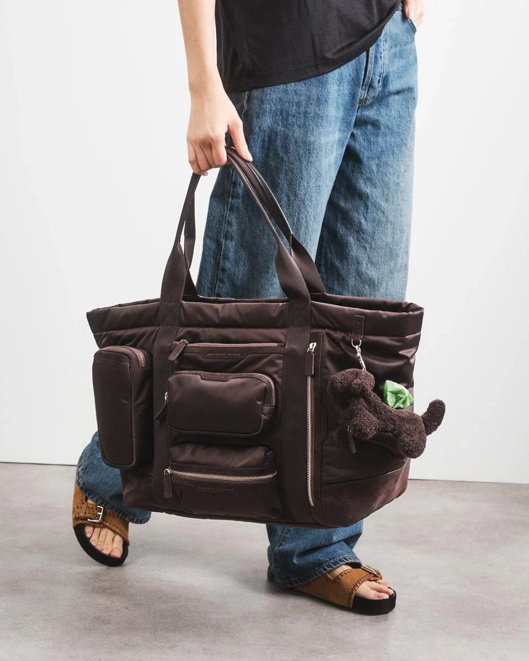 Anya Hindmarch Travel Tote Recycled Padded Satin - Chocolate