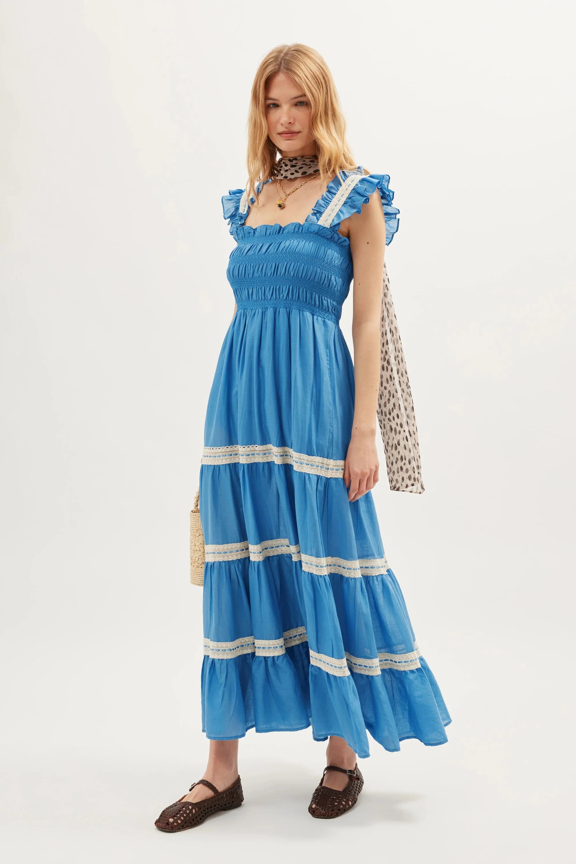 RIXO Aubrie Dress in Blue