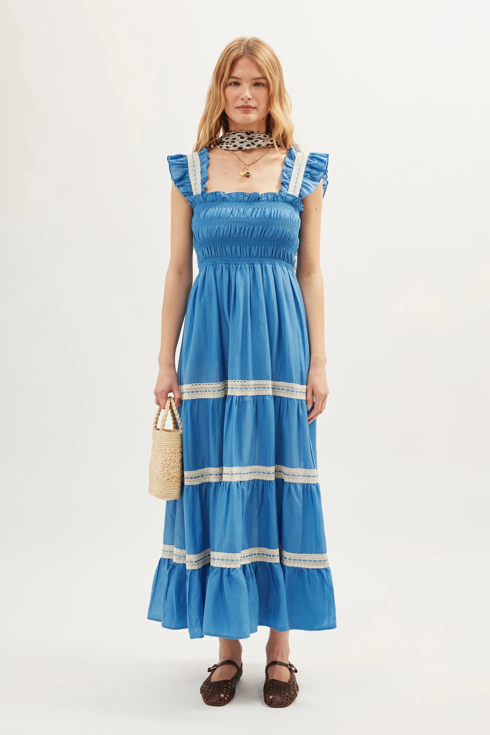 RIXO Aubrie Dress in Blue