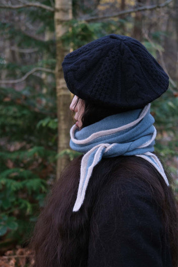 Oats & Rice Austin Spindle Cashmere Neck Tie in Blue