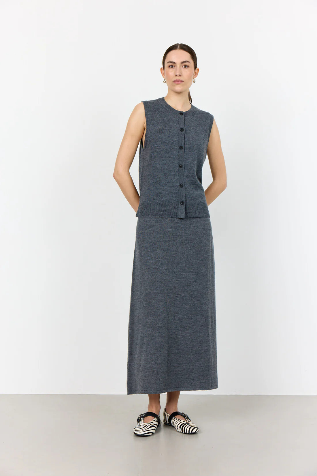 Levete Room Ismaila Knit Skirt in Grey