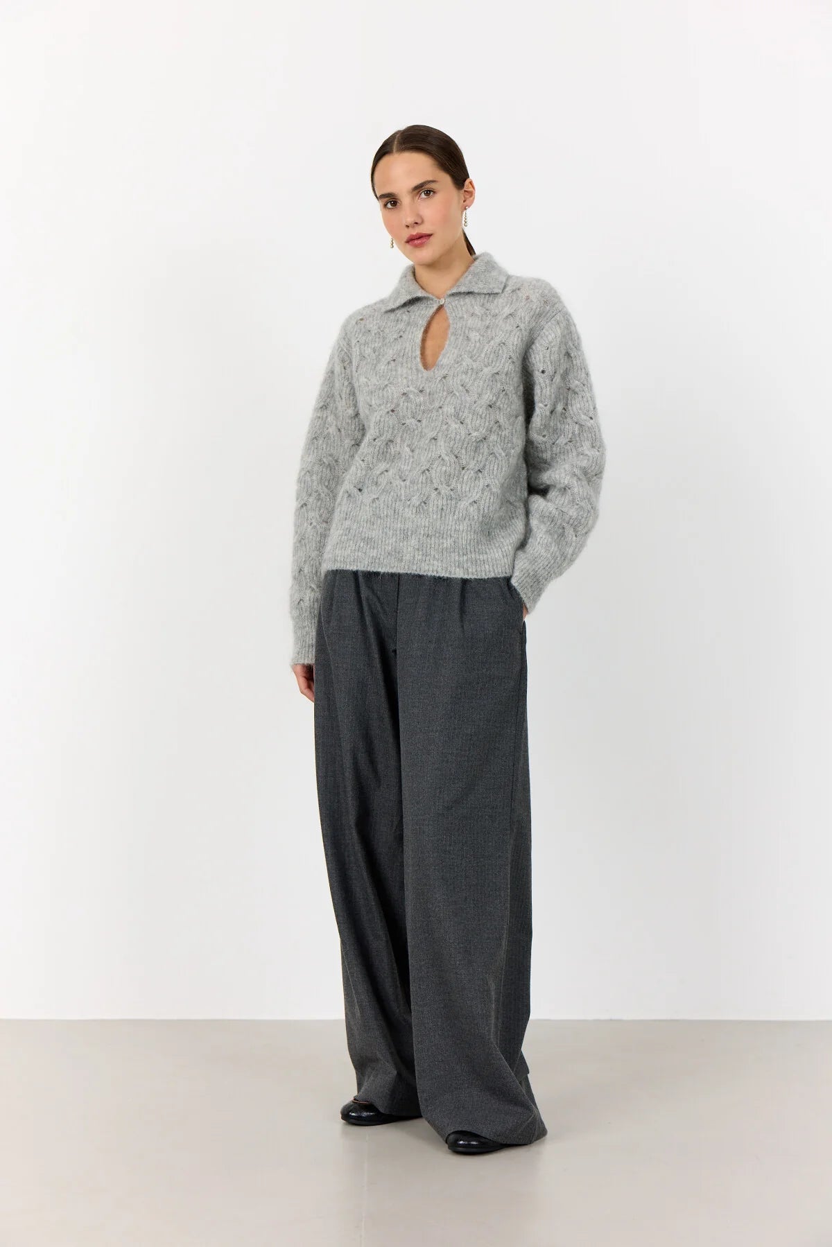 Levete Room Niva Cable Knit in Grey