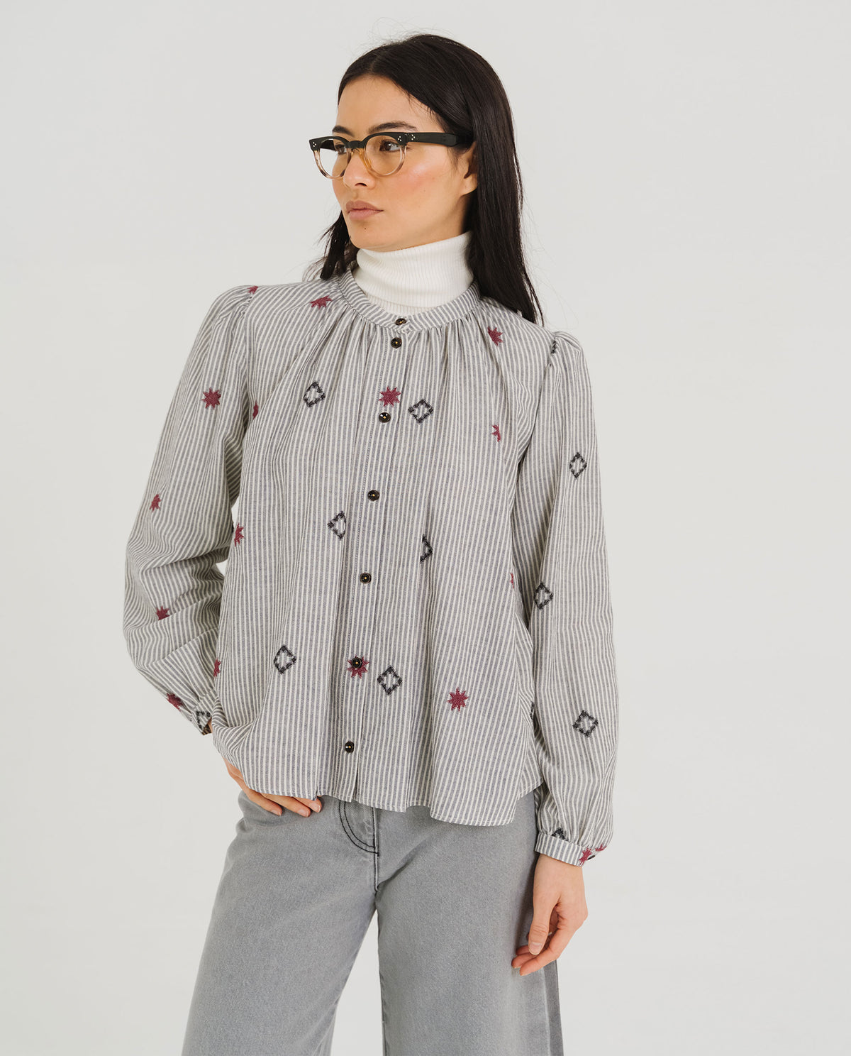 Tinsels Bali America Blouse in Navy