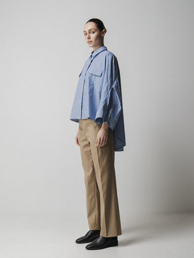 Emin + Paul Pintuck Sleeve Shirt in Stripe