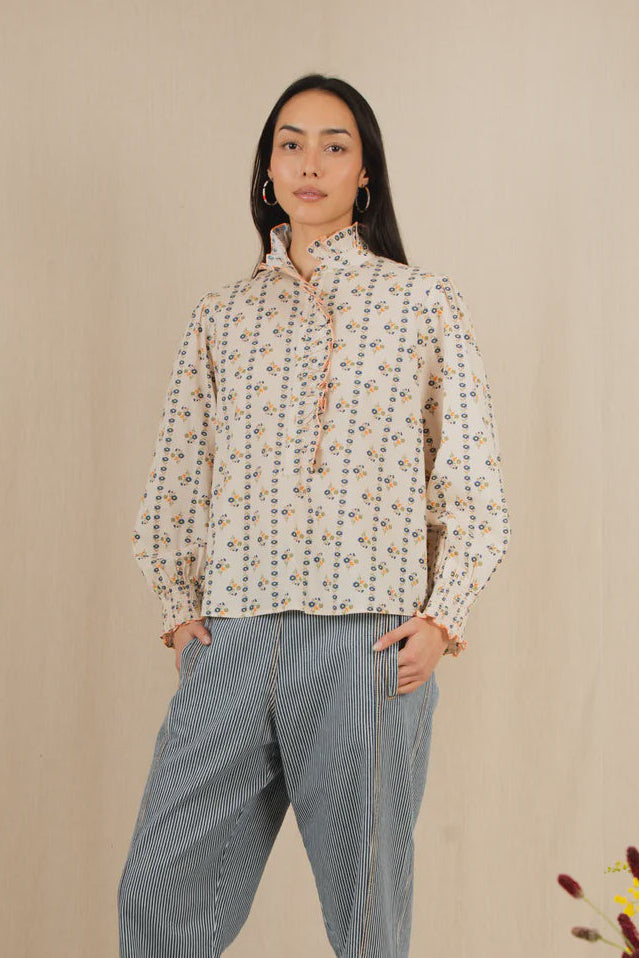 BONTE Aida Shirt in Ecru Mutli