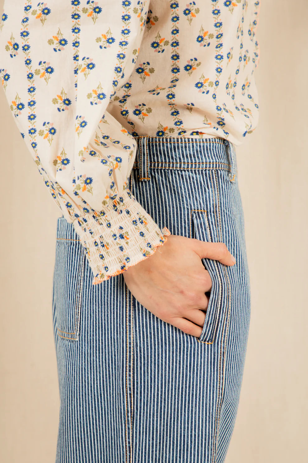 BONTE Aida Shirt in Ecru Mutli