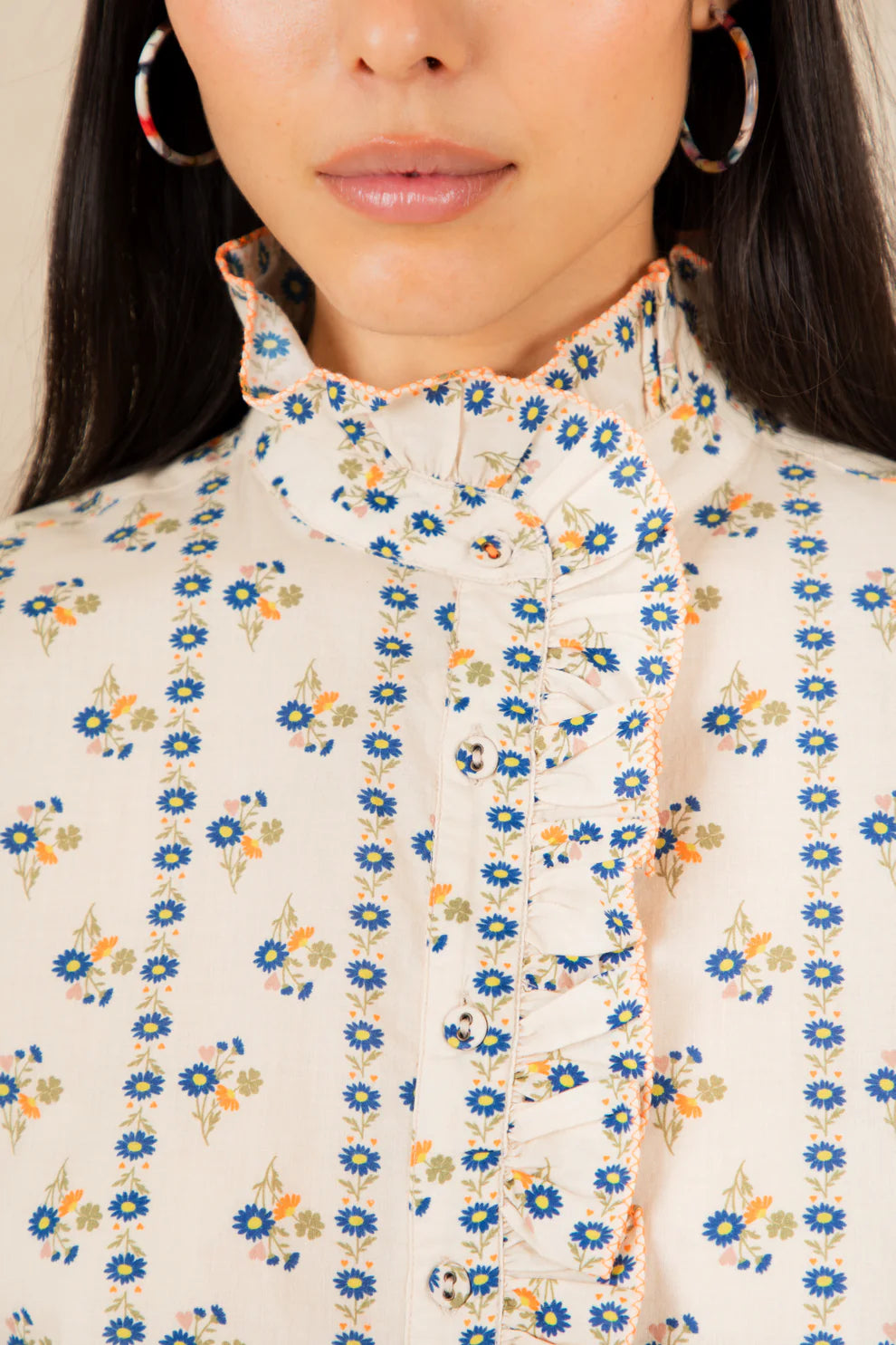 BONTE Aida Shirt in Ecru Mutli