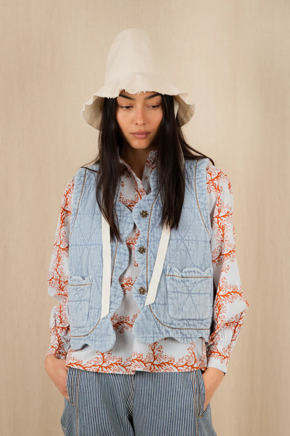 BONTE Estelle Gilet in Ice Blue