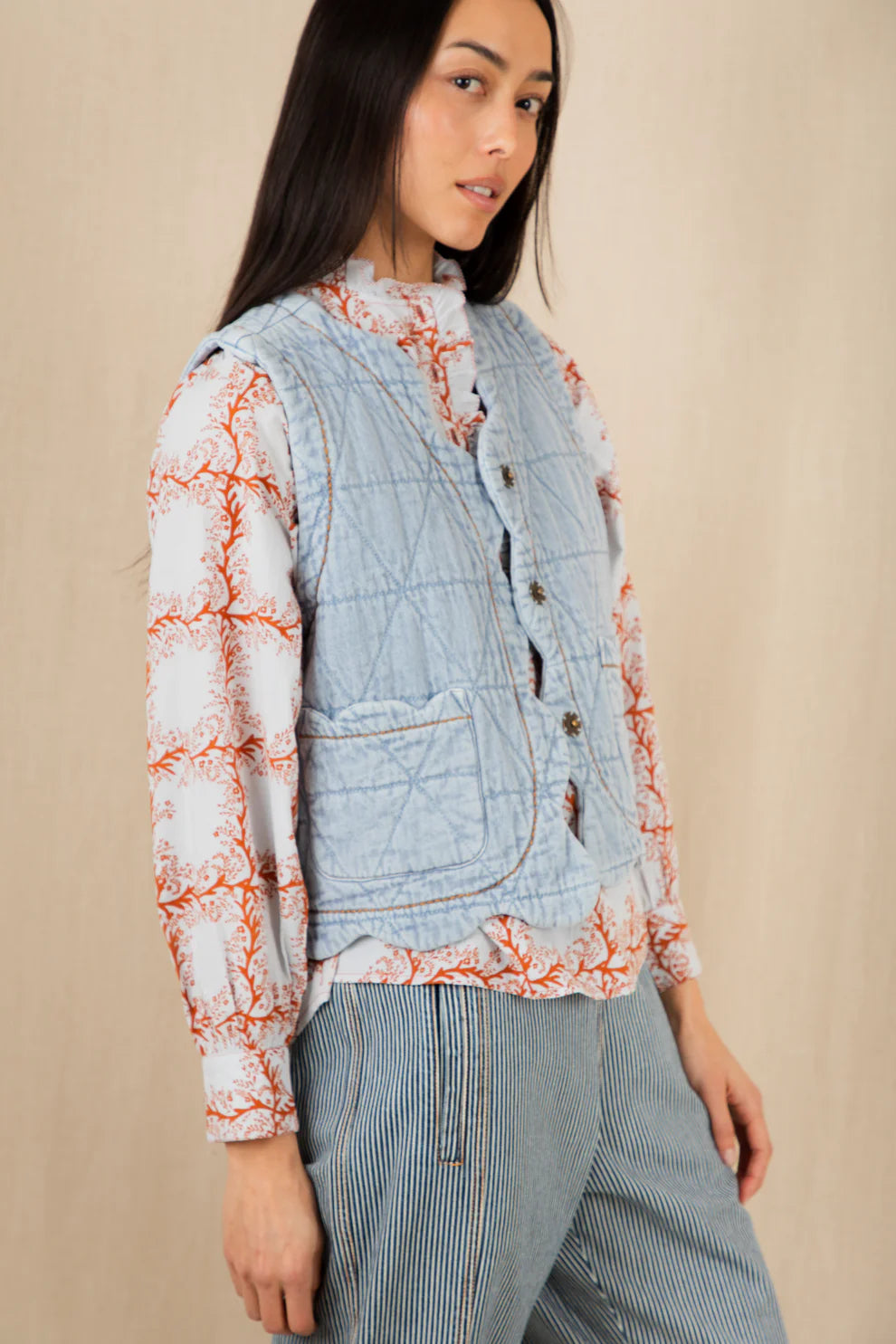 BONTE Estelle Gilet in Ice Blue
