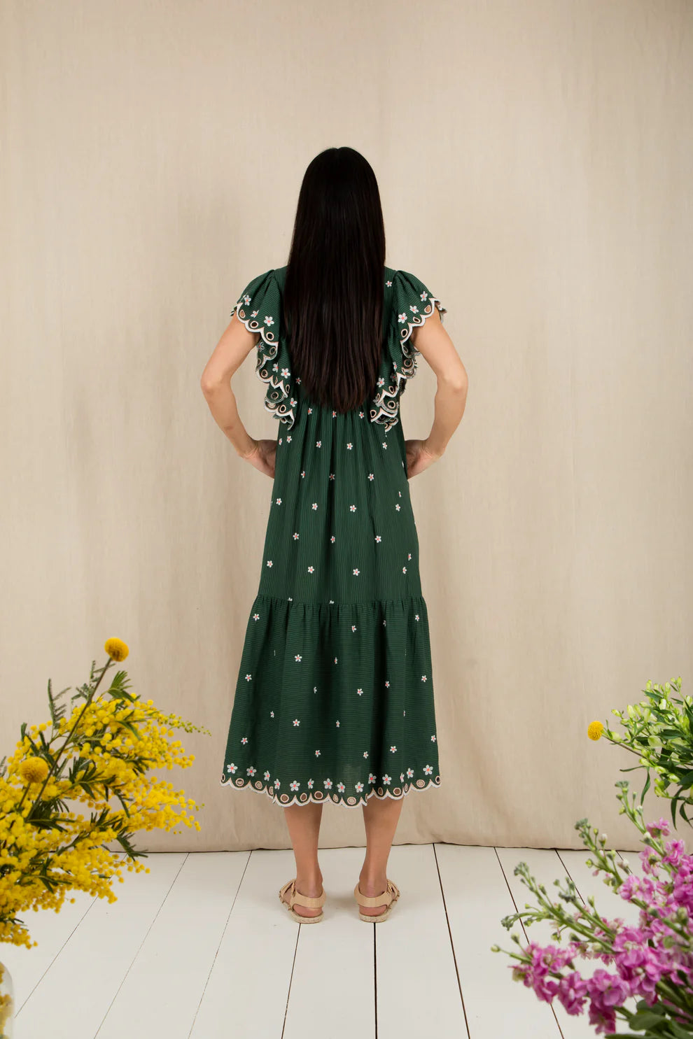BONTE Mavis Dress in Field Green