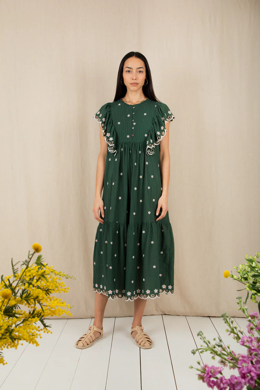 BONTE Mavis Dress in Field Green