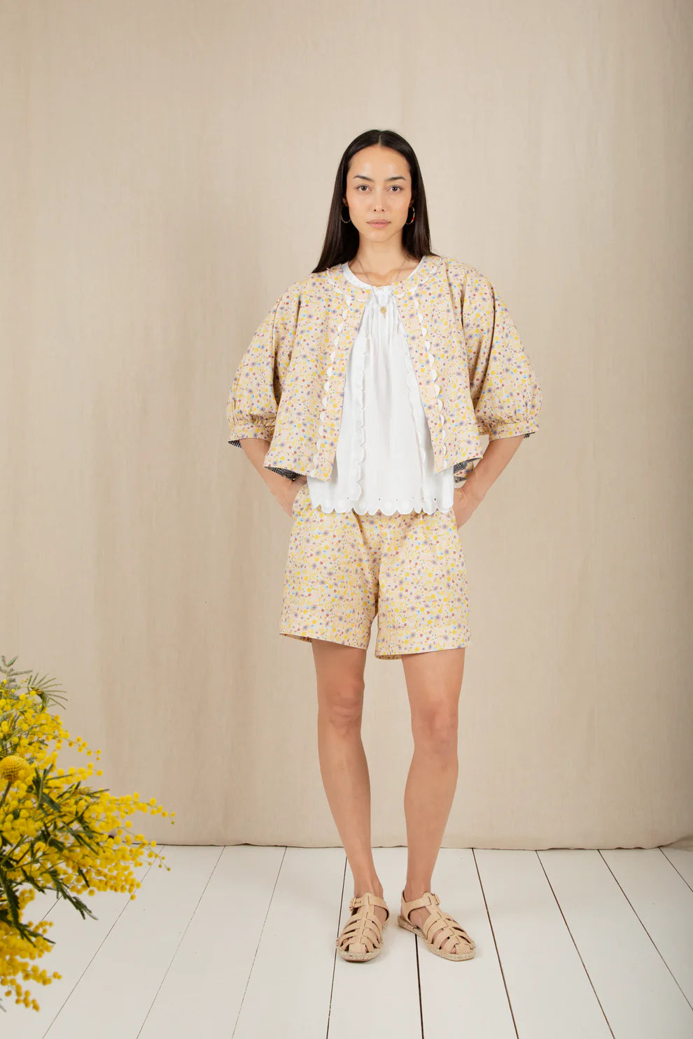 BONTE Vida Reversible Jacket in Navy & Lemon Zest