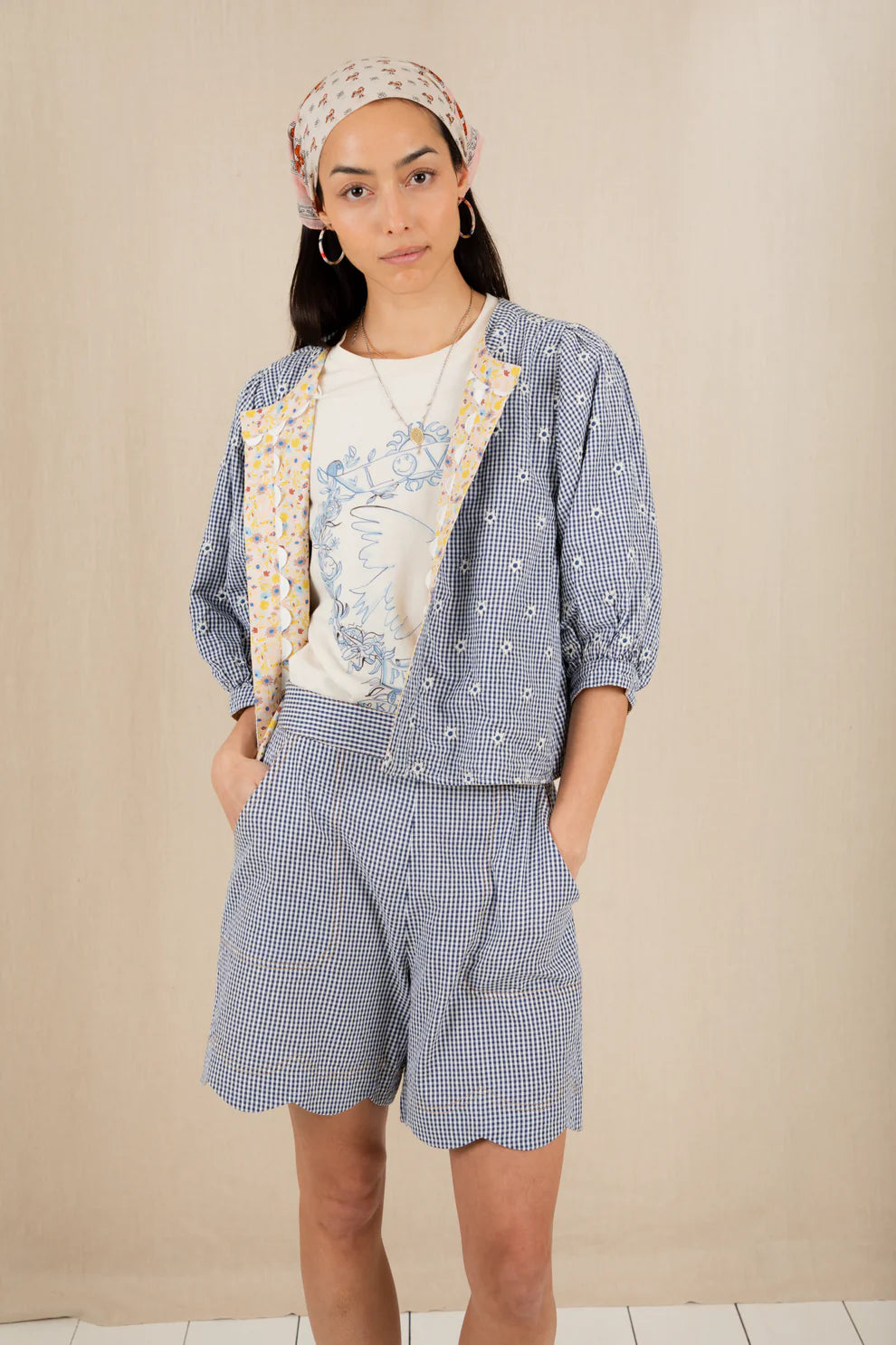 BONTE Vida Reversible Jacket in Navy & Lemon Zest