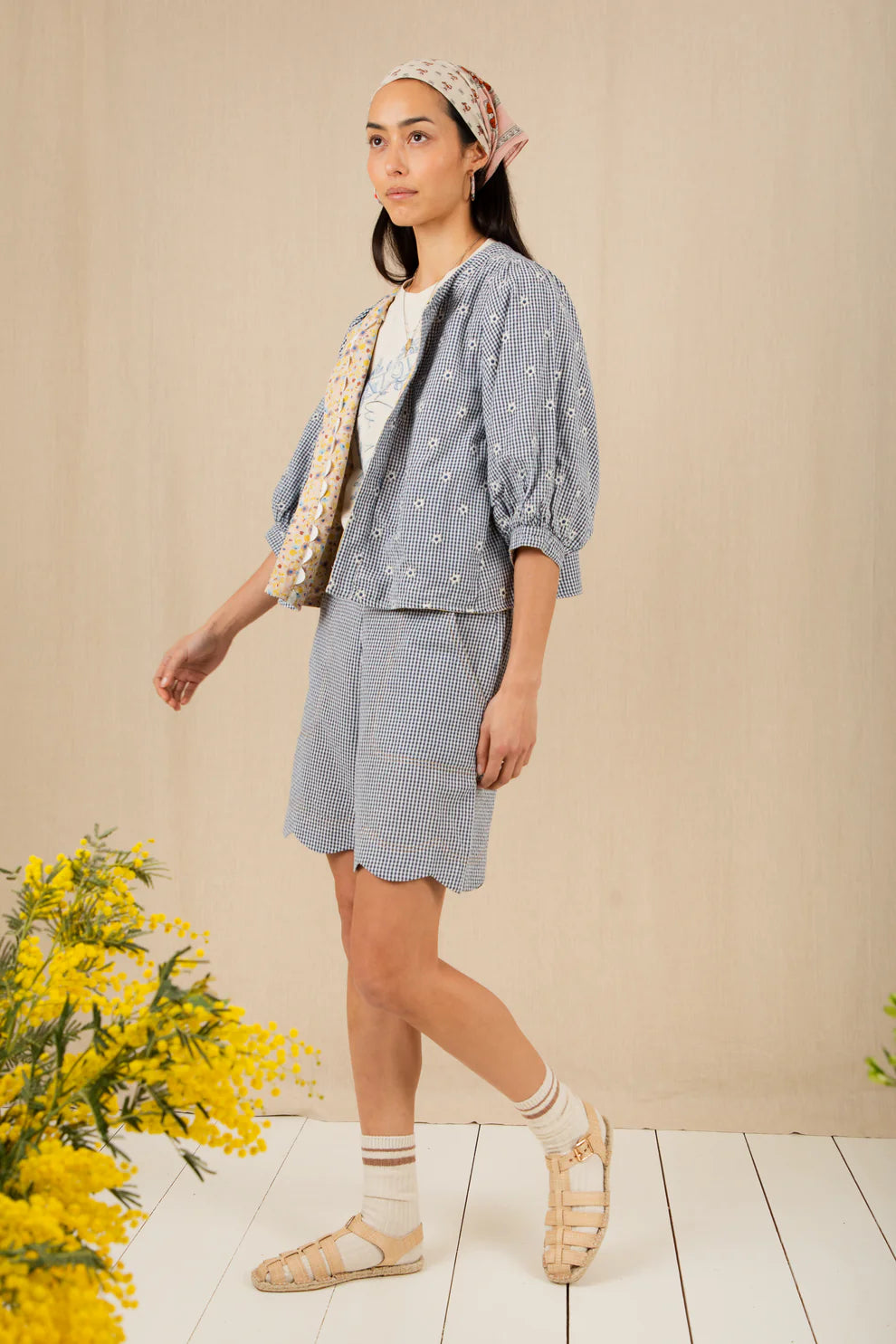 BONTE Vida Reversible Jacket in Navy & Lemon Zest