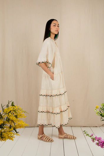 BONTE Winona Dress in Ecru Multi