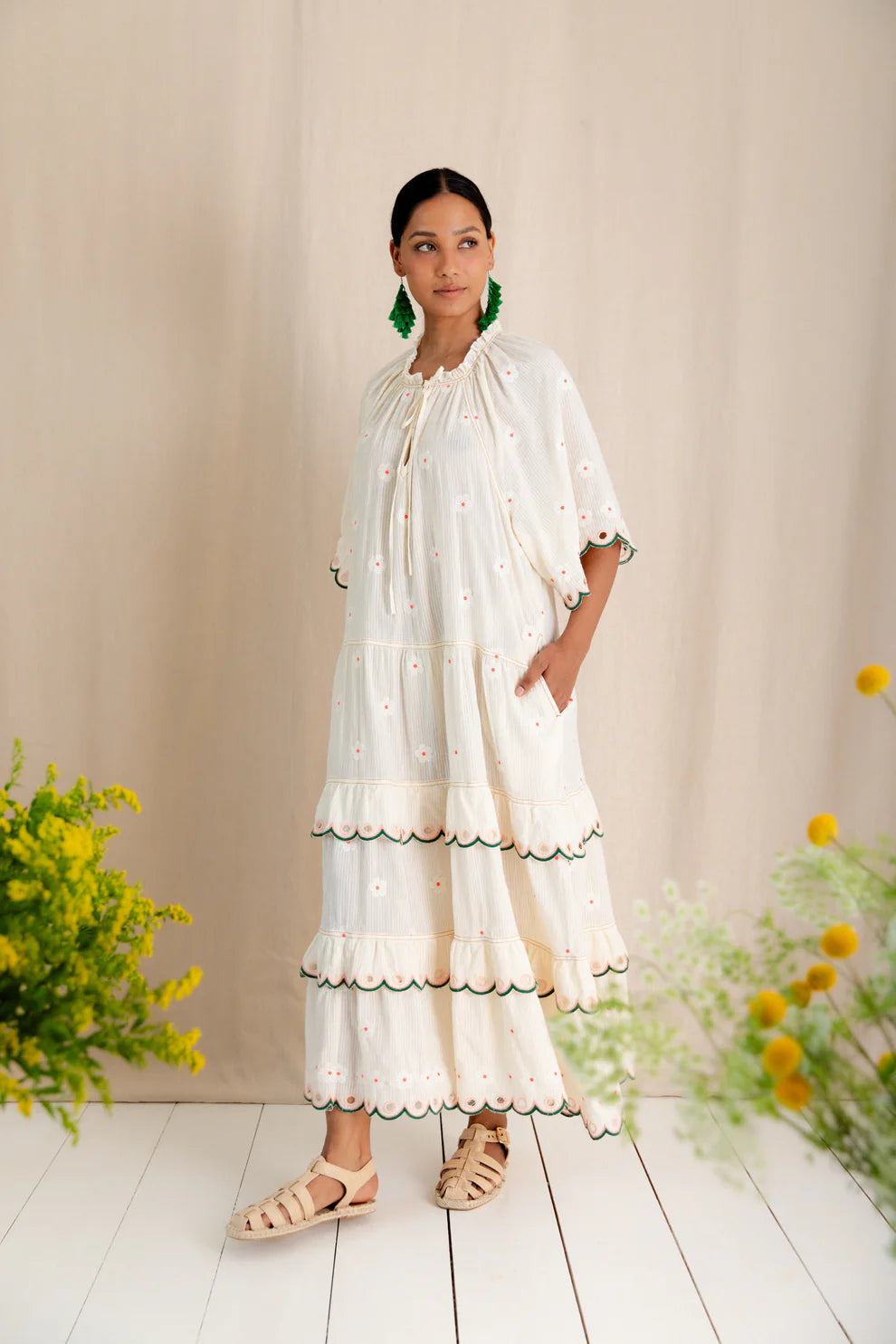 BONTE Winona Dress in Ecru Multi