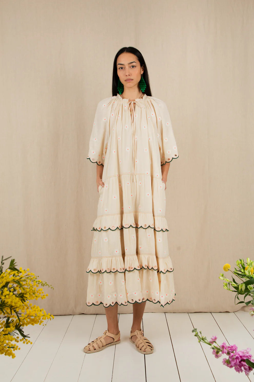 BONTE Winona Dress in Ecru Multi