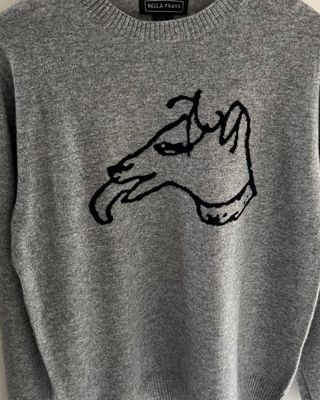 Bella Freud Lucian Dog Cashmere Jumper - Grey