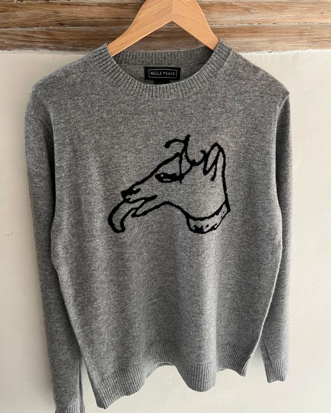 Bella Freud Lucian Dog Cashmere Jumper - Grey