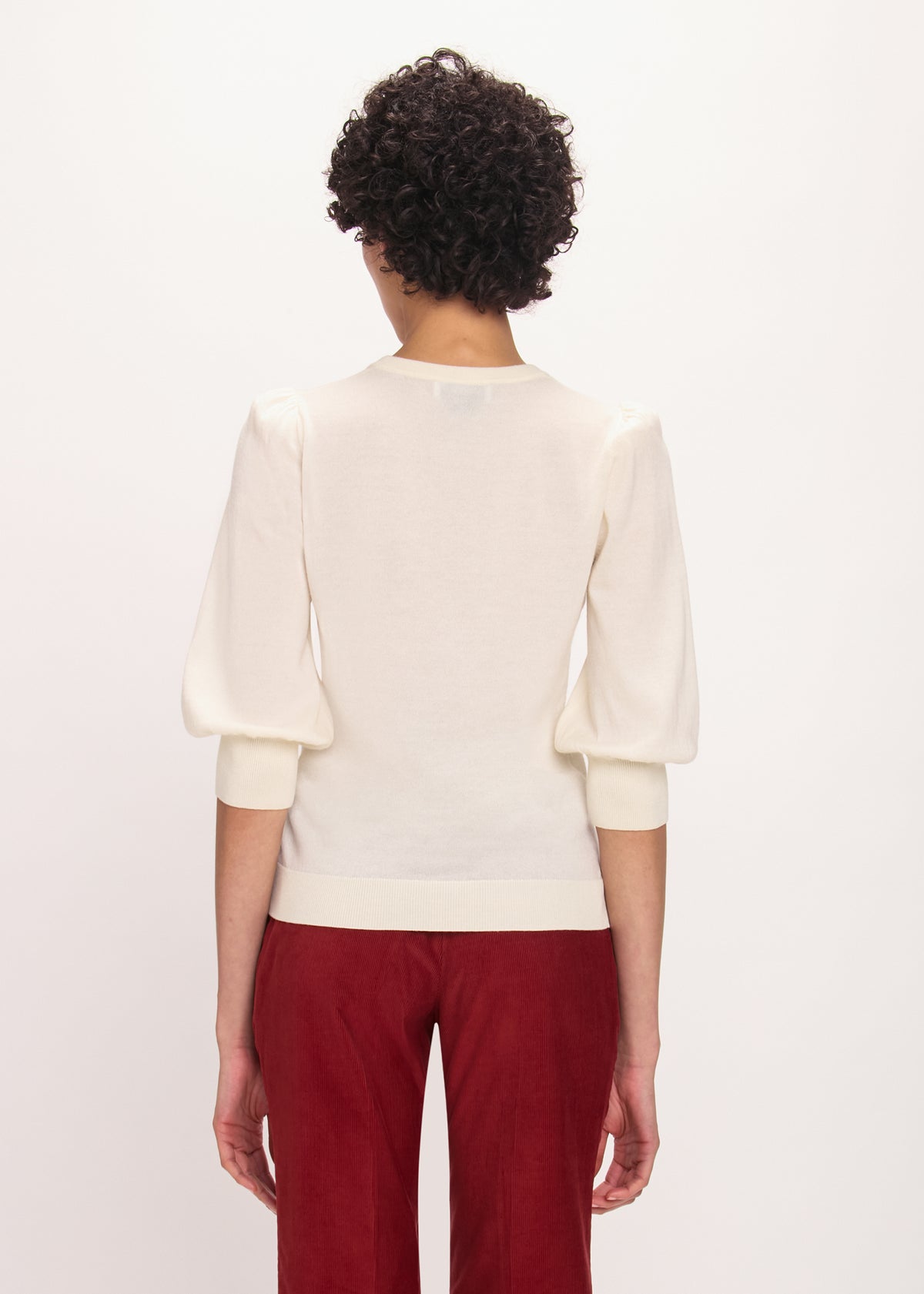 Bella Freud Puff Sleeve Jumper in Ivory