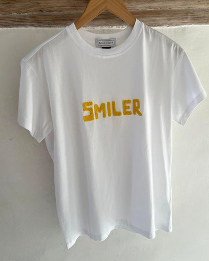 Bella Freud Smiler Unisex Tee  - White