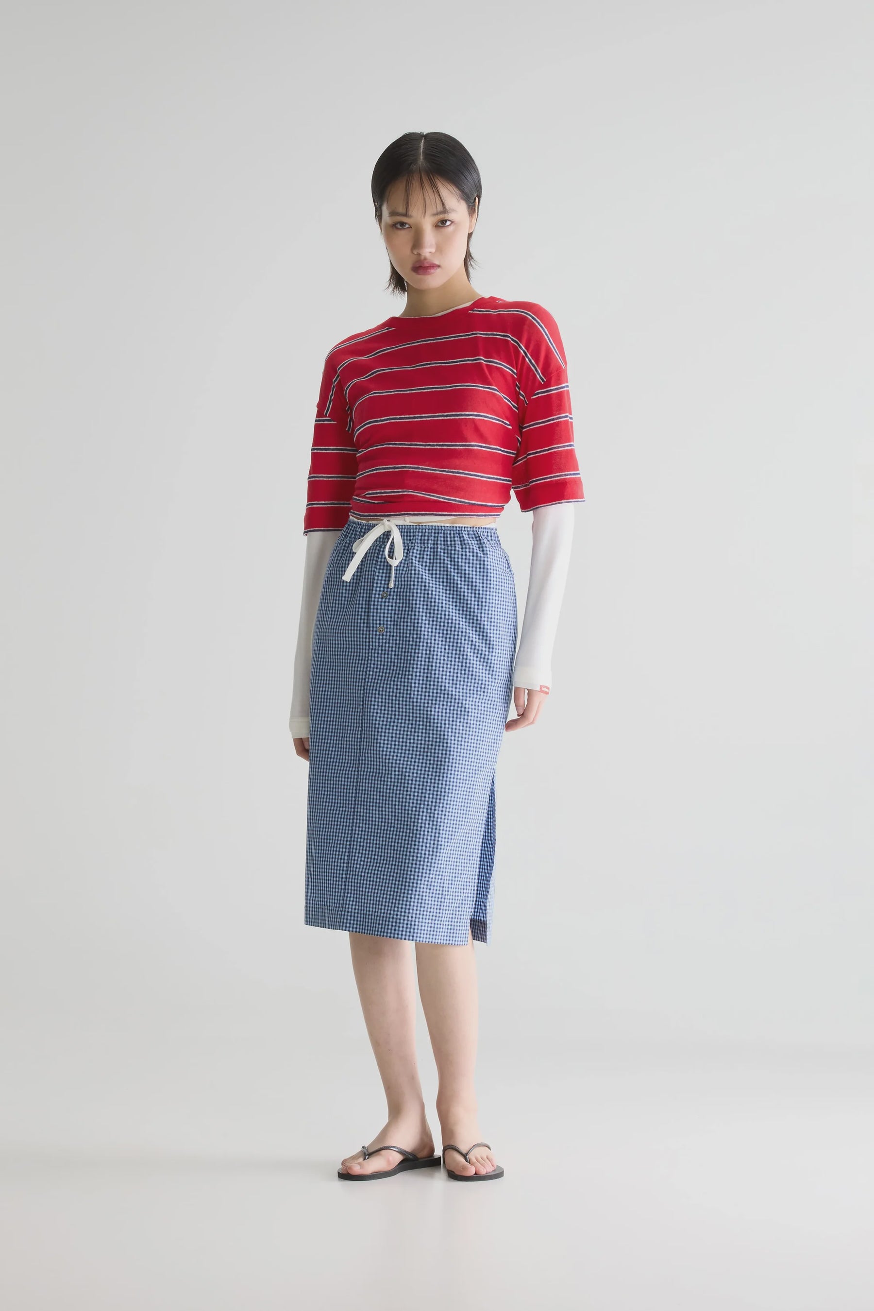 Bellerose Sarina Check Skirt in Blue