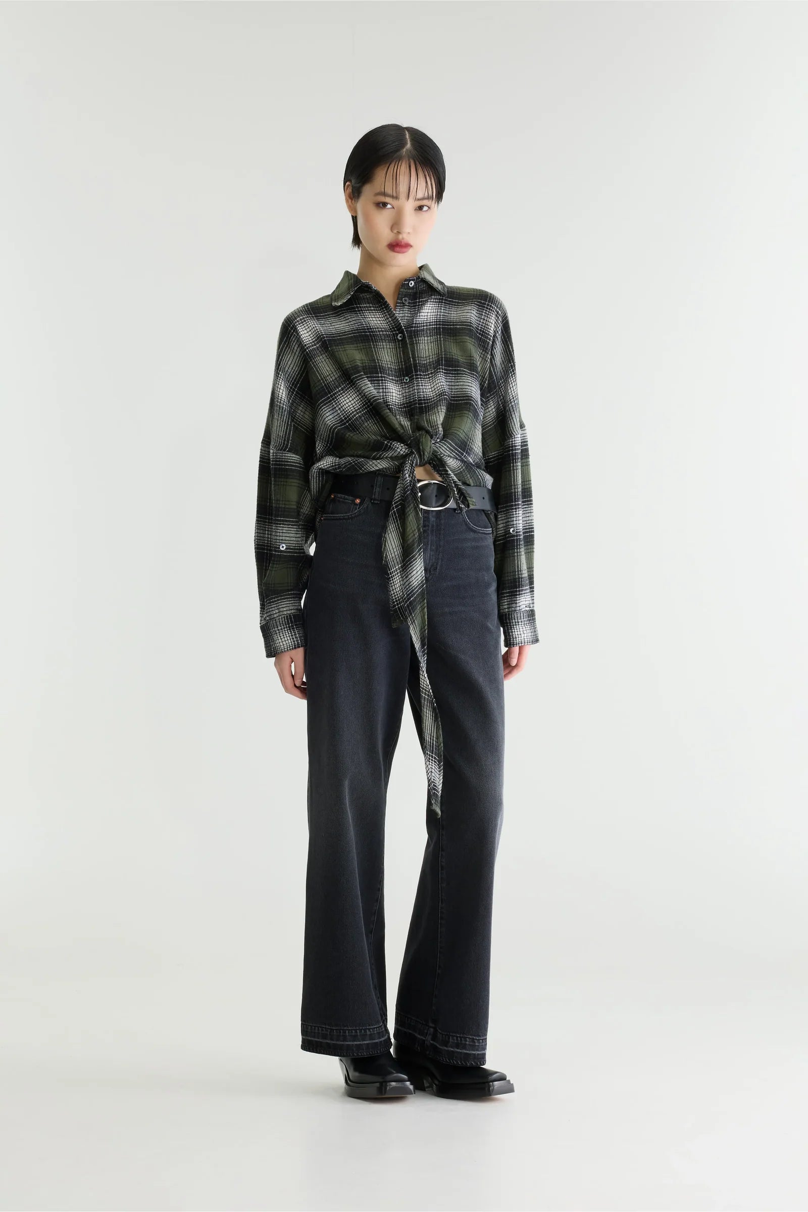 Bellerose Candice Check Wrap Shirt - Green