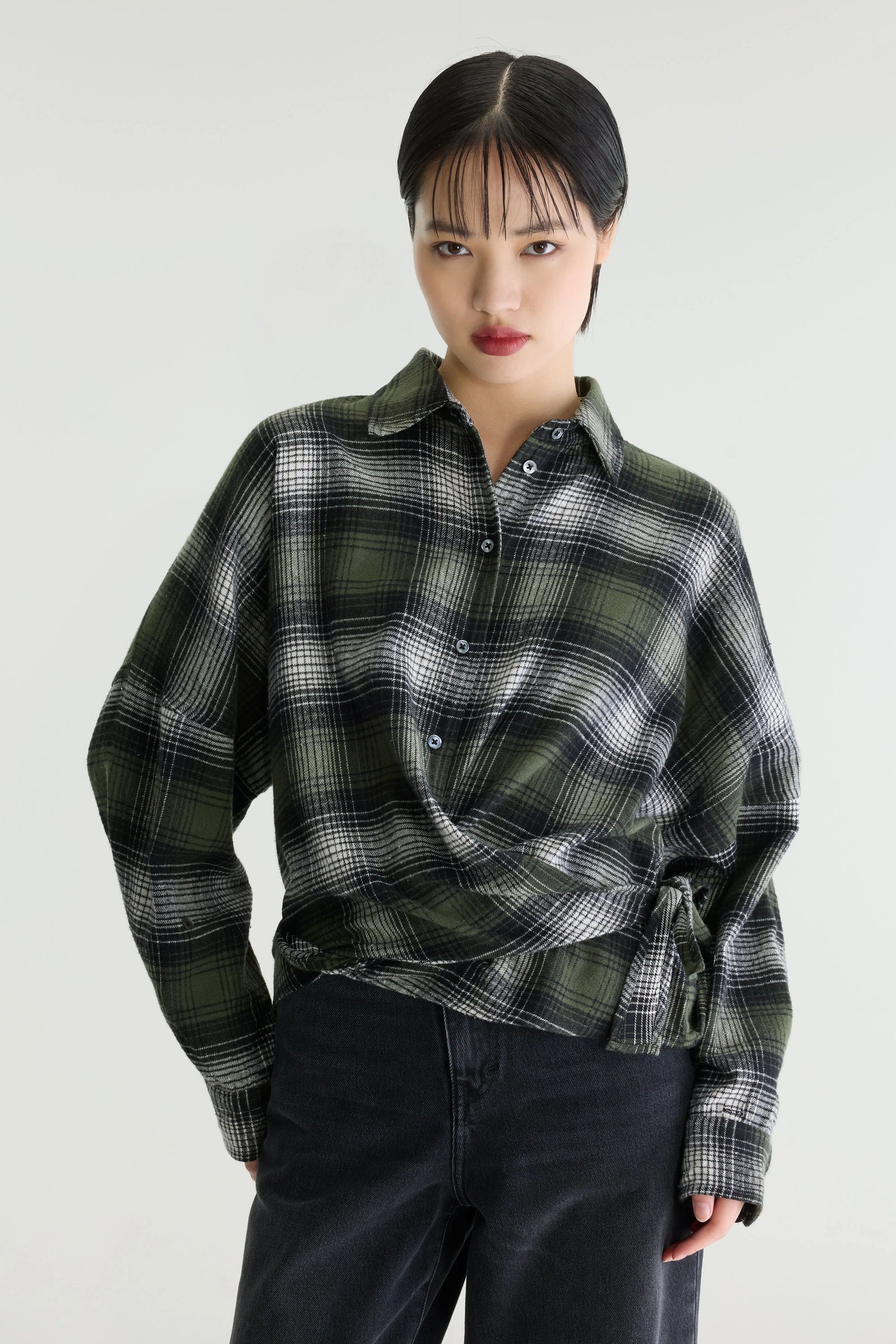 Bellerose Candice Check Wrap Shirt - Green