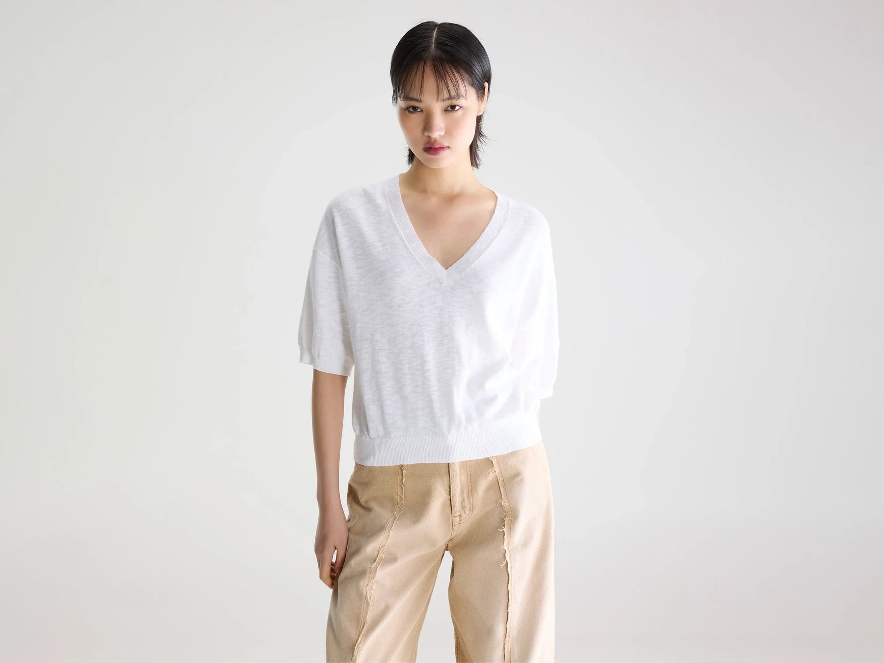 Bellerose Dadif Cotton Linen Top in White