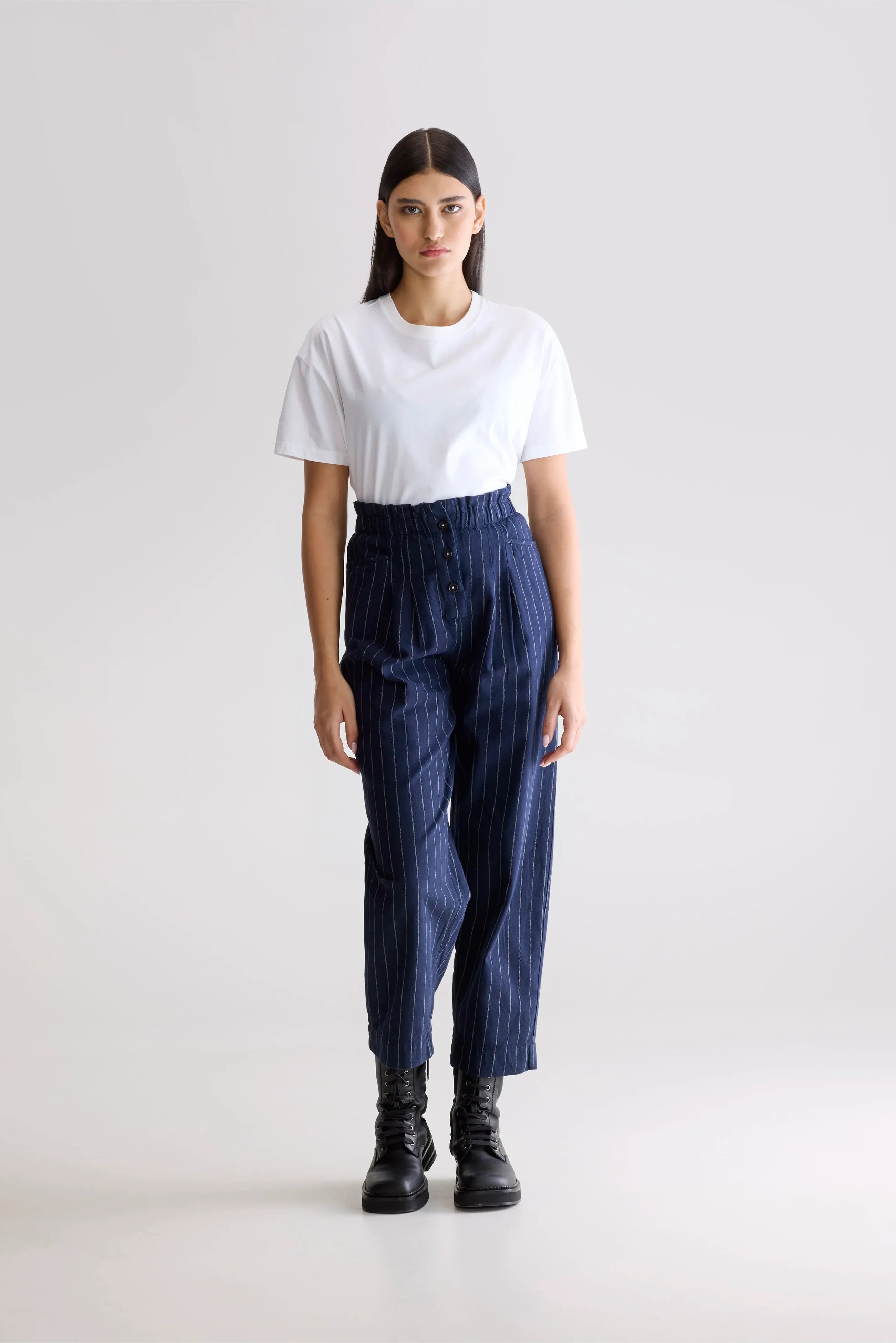 Bellerose Lilo Stripe Pant in Navy