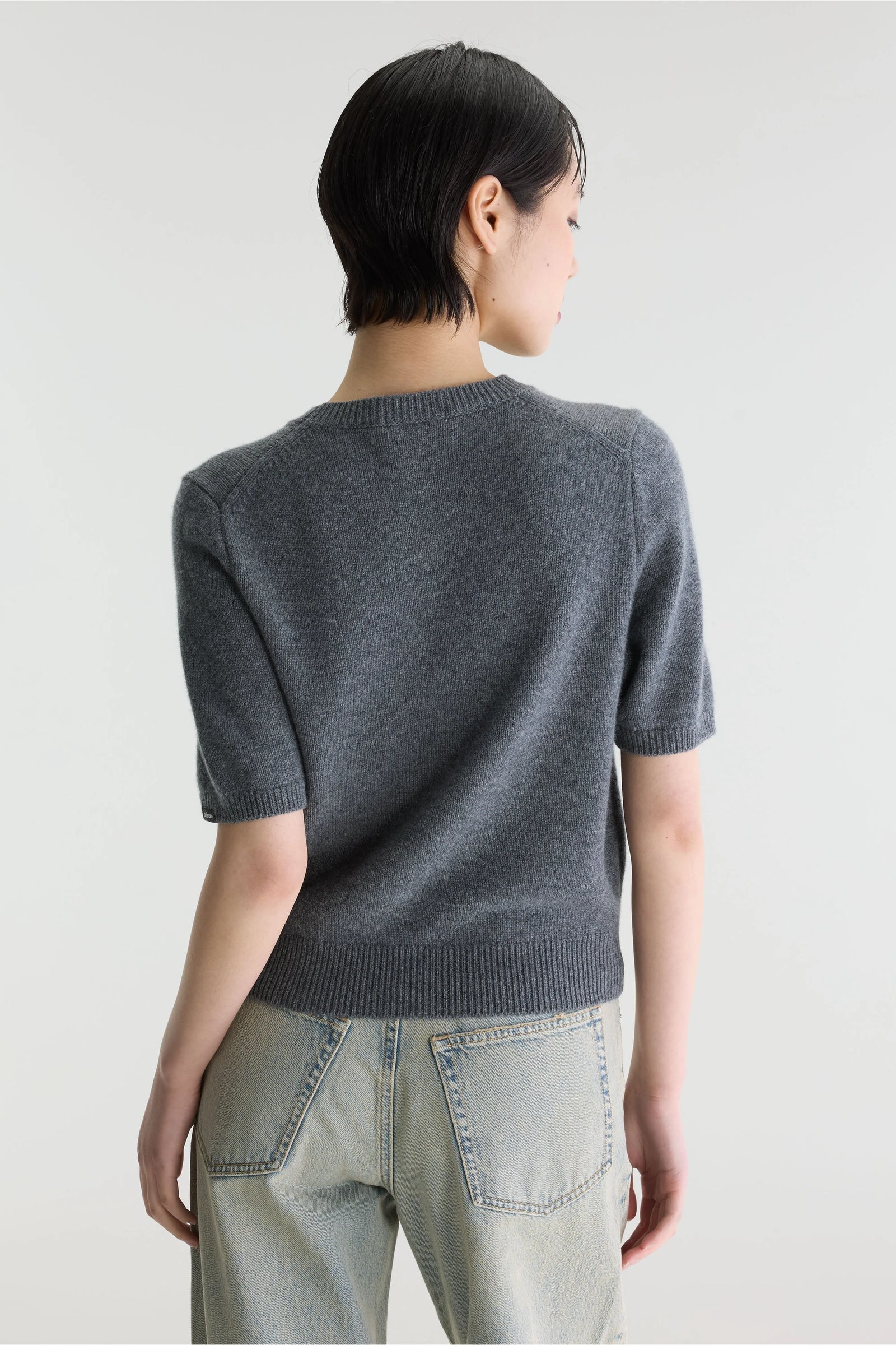 Bellerose Synad Short Sleeve Cashmere Knit in Grey
