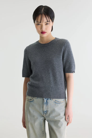 Bellerose Synad Short Sleeve Cashmere Knit in Grey