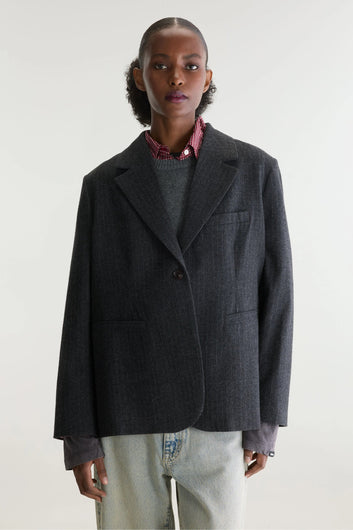 Bellerose Valenti Pinstripe Blazer - Charcoal
