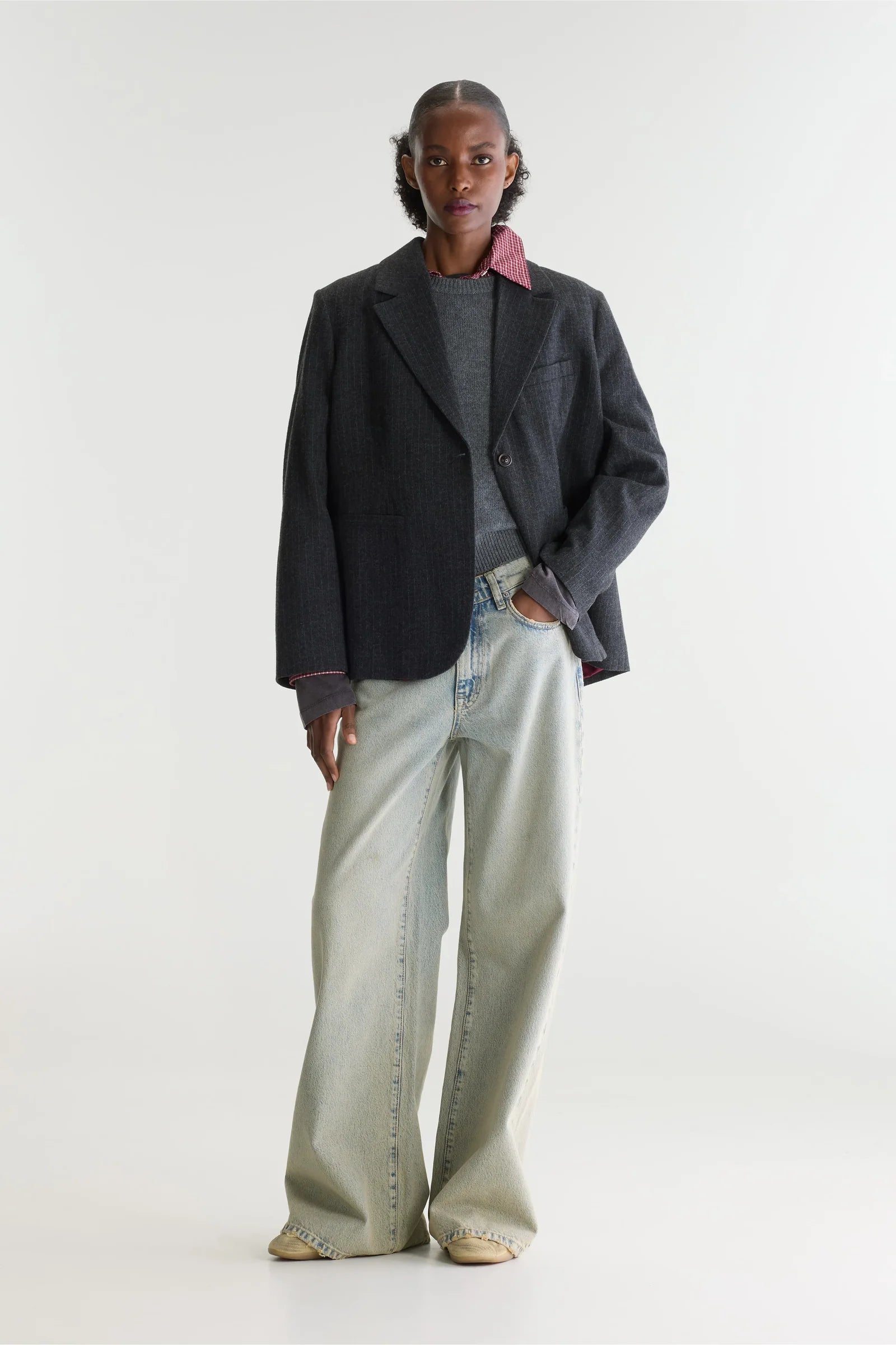 Bellerose Valenti Pinstripe Blazer - Charcoal
