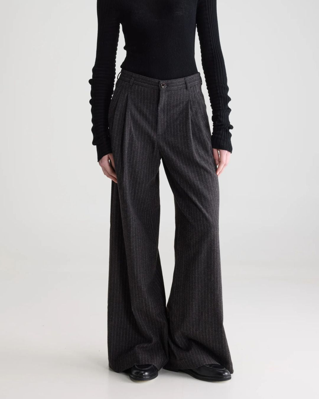 Bellerose Volkert Pinstripe Trouser - Charcoal
