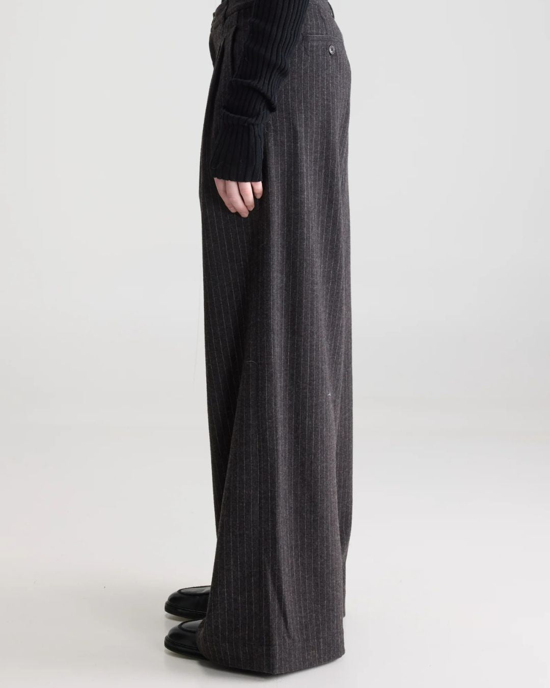 Bellerose Volkert Pinstripe Trouser - Charcoal