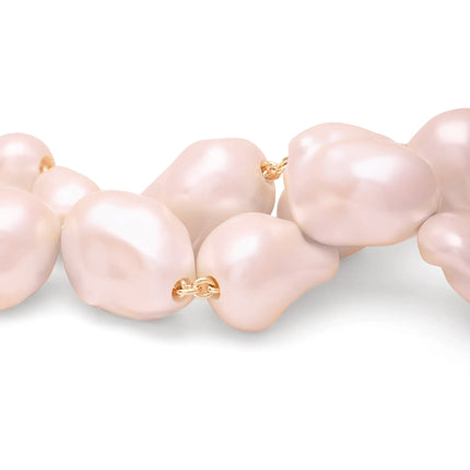 V.BARONI Big Organic Pearl Necklace in Apricot