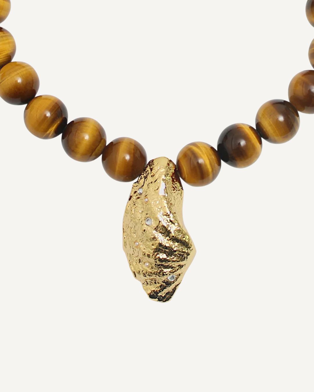 By Alona Orbitelle Necklace - Tigers Eye, Gold