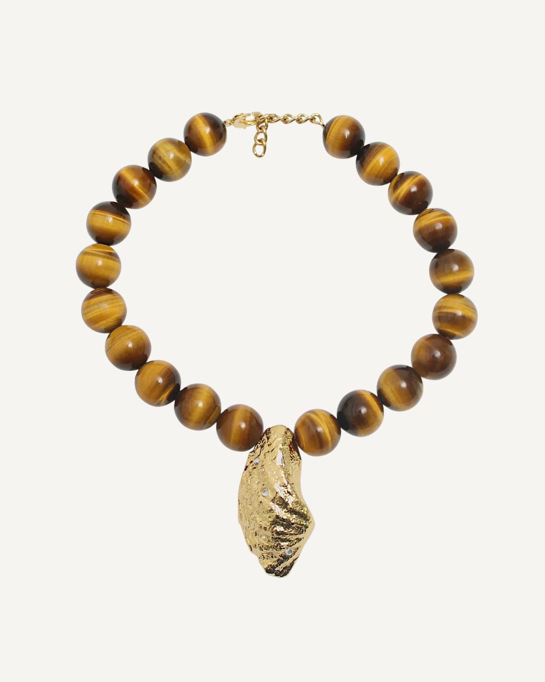 By Alona Orbitelle Necklace - Tigers Eye, Gold