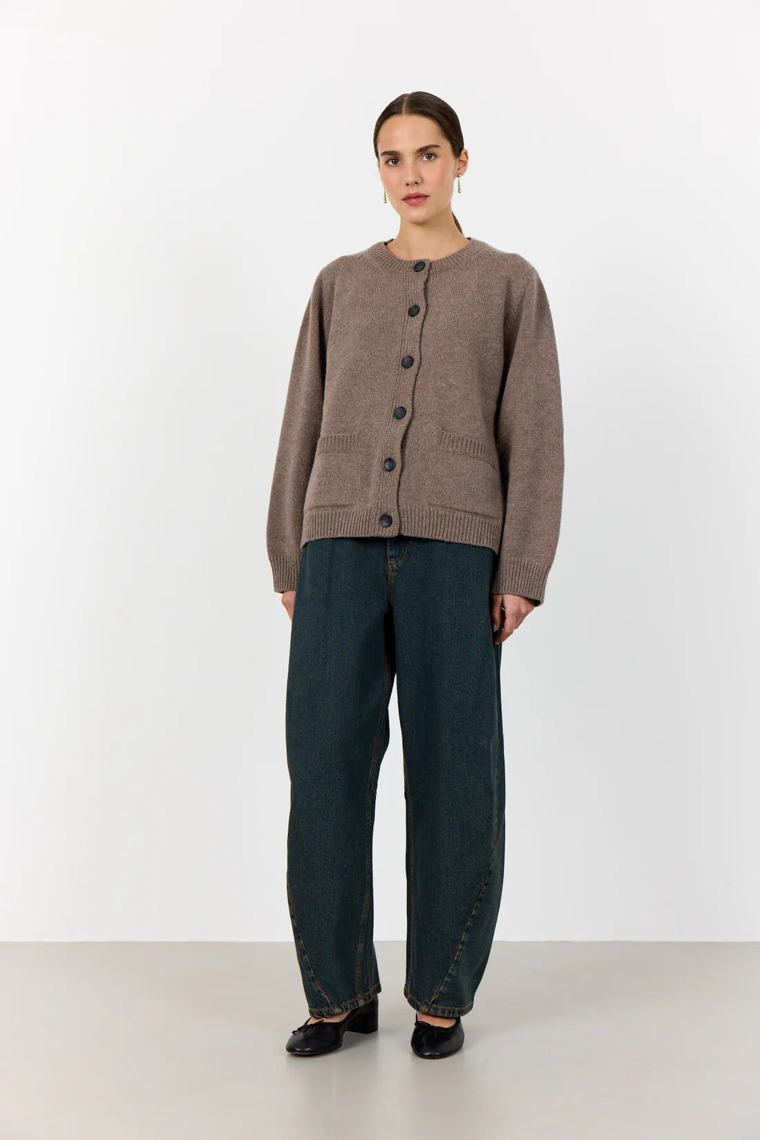 Levete Room Perle Knit Cardi in Biscuit