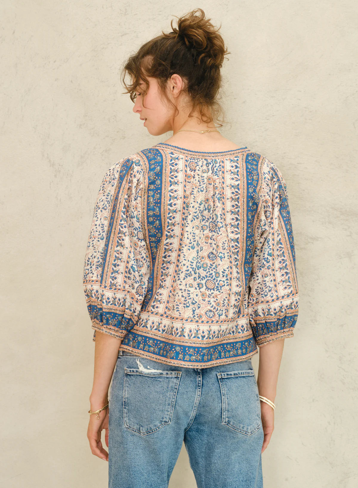 M.A.B.E Cass Print Jacket in Navy