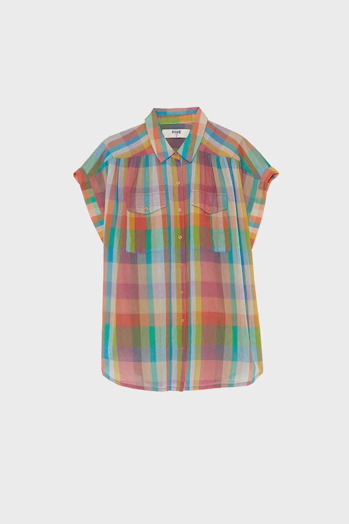 FIVE Clementine Check Shirt in Navy