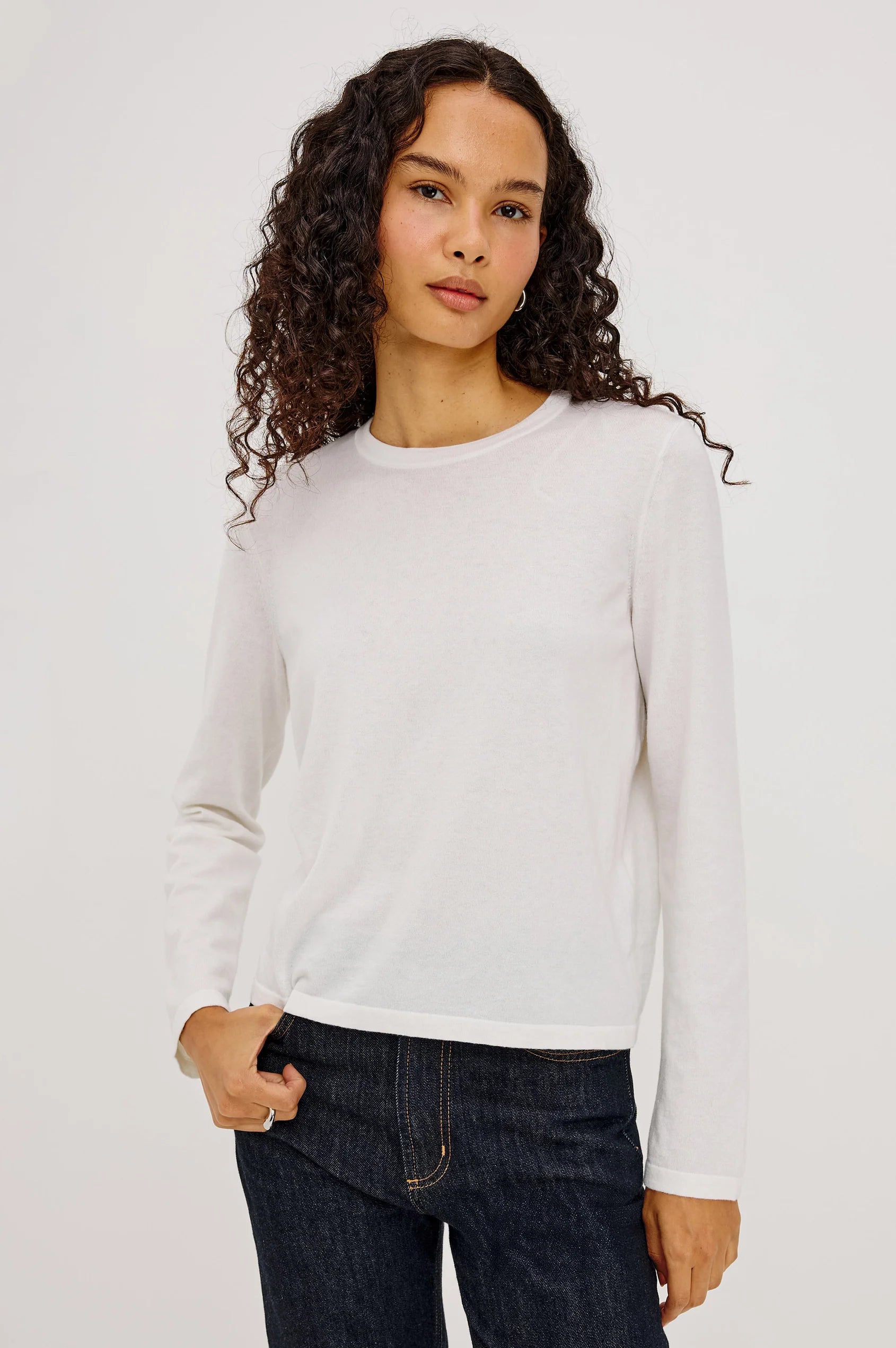 Rails Cotton Cashmere Long Sleeve - White