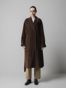 You added <b><u>Emin + Paul Corduroy Long Belted Coat in Brown</u></b> to your cart.