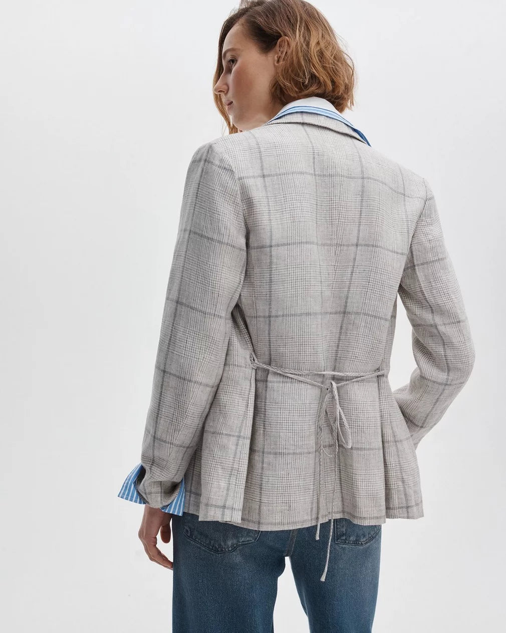 Rag & Bone Chappell Plaid Blazer in White